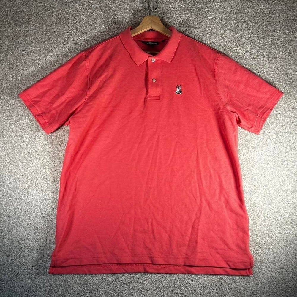 Men's Psycho Bunny pink Pima cotton polo shirt Size 8 XL
